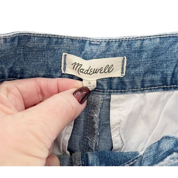 Madewell Women's Sz 0 Pleated Taper Wide-Leg Jeans - Picture 6 of 9